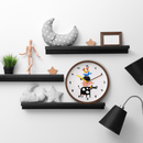 Wall clock-30 cm-Plastic-Brown/White-'FarmTime'