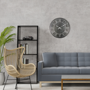 Wall clock-Ø 40 cm-Wood-Black-'Paul'
