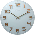 Front Picture 3105WC,Classy Large,Wall clock,Silent,Glass,White / Copper,#color_white