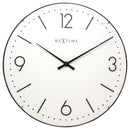Front Picture 3157WI,Basic Dome,Wall clock,Silent,Glass,White