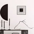Wall Clock 45x45x15cm - Silent - Black - Metal - "Vasco Square"