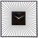 Wall Clock 45x45x15cm - Silent - Black - Metal - "Vasco Square"