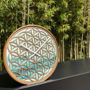 Wall clock 40cm - Silent - Green - Wood  -"Concord"