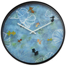 Wall clock 30cm - Silent - Blue - Plastic - "Pond"