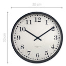 Wall clock 30cm-Silent-Black/White-Plastic-NeXtime 'Dickens'