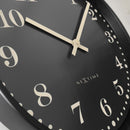 Wall clock 30cm-Silent-Black/White-Plastic-NeXtime 'Dickens'