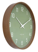 Wall clock 30cm-Silent-Dark wood pattern-Plastic-NeXtime 'Lyra'
