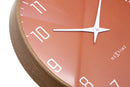 Wall clock 30cm-Silent-Dark wood pattern-Plastic-NeXtime 'Lyra'