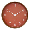Wall clock 30cm-Silent-Dark wood pattern-Plastic-NeXtime 'Lyra'