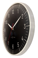 Wall clock 30.5cm-Silent-Dome lens-Aluminium(clock case & dial)-NeXtime 'Frankfurt'