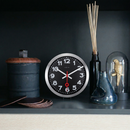 Wall clock/Table clock -  19 / 35cm - Black - Aluminum - 'Station Numbers'