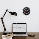 Wall clock/Table clock -  19 / 35cm - Black - Aluminum - 'Station Numbers'