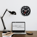 Wall clock/Table clock -  19 / 35cm - Black - Aluminum - 'Station Numbers'