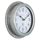 Weatherproof Outdoor Wall Clock - 22cm - Metal - Galvanized  Poppy
