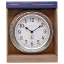 Weatherproof Outdoor Wall Clock - 22cm - Metal - Galvanized  Poppy