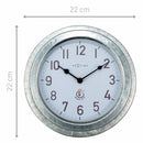 Weatherproof Outdoor Wall Clock - 22cm - Metal - Galvanized  Poppy