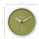 Table Alarm Clock 9x9x7.5cm - Silent - Light function /Metal "Small"
