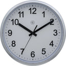 Front Picture 7307ZI,Robust,Wall Clock,Step,Plastic,Brushed Shinny Silver,