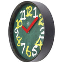 Wall clock 30cm - Silent - Green - Plastic - "Chalkboard"