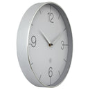 Wall Clock; Silent Clock; Designer Clock; Gift; NeXtime; Minimalist; Modern Clock; White dial face; Arabic Index; Home Décor; Silver Colour Clock; Office Clock;