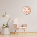 Wall clock-Ø 60 cm-Plastic-Rose gold/Orange-'Palette'