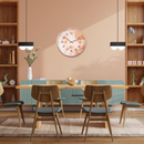 Wall clock-Ø 60 cm-Plastic-Rose gold/Orange-'Palette'