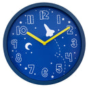 Wall clock-30 cm-Plastic-Blue-'Stellar'