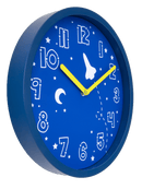 Wall clock-30 cm-Plastic-Blue-'Stellar'