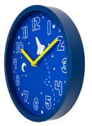 Wall clock-30 cm-Plastic-Blue-'Stellar'