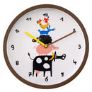 Wall clock-30 cm-Plastic-Brown/White-'FarmTime'