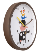 Wall clock-30 cm-Plastic-Brown/White-'FarmTime'
