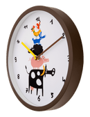 Wall clock-30 cm-Plastic-Brown/White-'FarmTime'