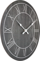 Wall clock-Ø 40 cm-Wood-Black-'Paul'