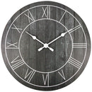 Wall clock-Ø 40 cm-Wood-Black-'Paul'