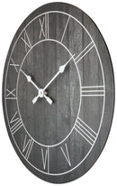 Wall clock-Ø 40 cm-Wood-Black-'Paul'