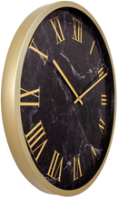 Wall clock-Ø 60 cm-Plastic-Gold/Black-'Obsidian'