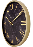 Wall clock-Ø 60 cm-Plastic-Gold/Black-'Obsidian'