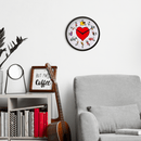 Wall clock-30 cm-Plastic-Black/White-'LoveZoo'