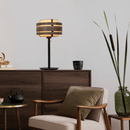 灯罩 - 木材（深胡桃木贴面）-织物 - 25 厘米 - “Beam”