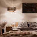 灯罩 - 木材（深胡桃木贴面）-织物 - 40 厘米 - “Beam”