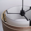Lamp Shade - Wood (dark walnut veneer)-Fabric (Light Grey) "Beam"